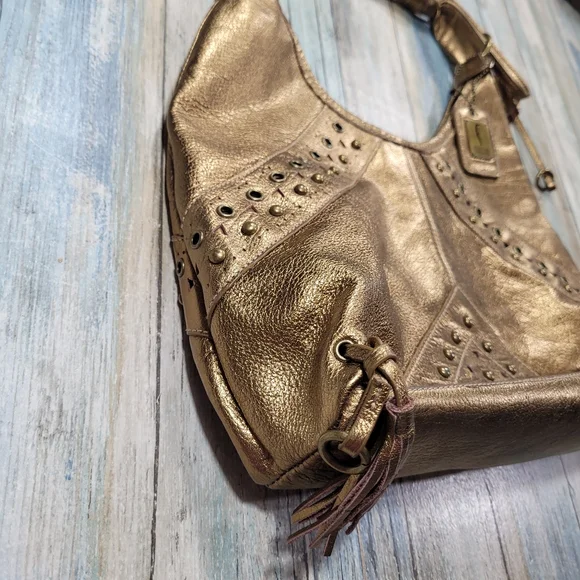Fortuna by Valentino Gold Studded Purse. - Picture 11 of 12
